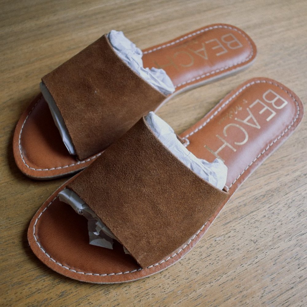 Beach by Matisse Women's Brown Suede Cabana Slide Sandal size 8